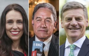 Jacinda Ardern, Winston Peters and Bill English.