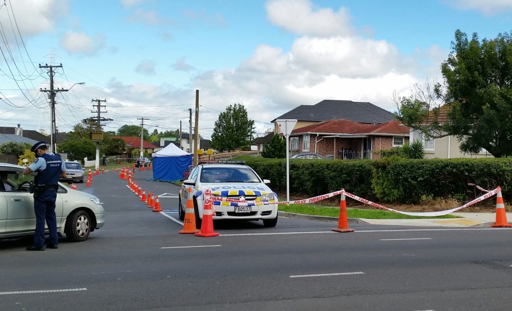 Police are investigating the scene of the incident on Fisher Crescent in Otara.