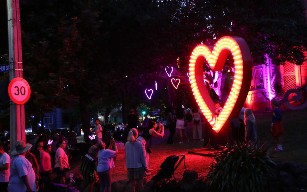 Franklin Road Christmas lights on 19 December 2023.