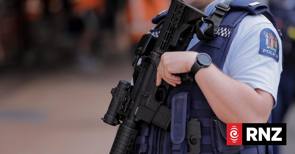 Armed police at the scene of Nelson incident