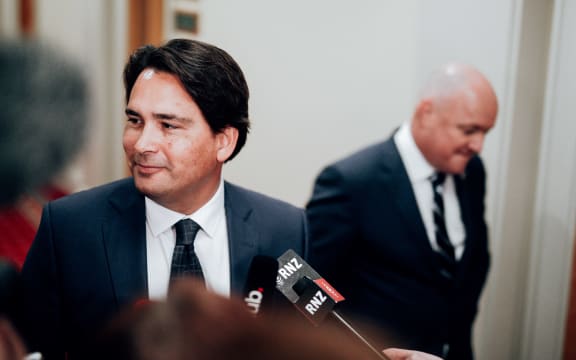National MPs Simon Bridges and Chris Luxon.