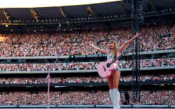 Taylor Swift performs her Lover set in front of over 96,000 fans at the Melbourne Cricket Ground on 16 February, 2024. (Photo by Graham Denholm/TAS24/Getty Images for TAS Rights Management)