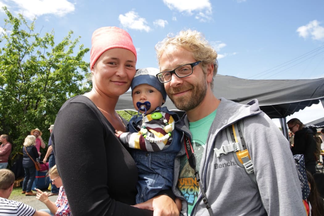 Sarah, baby Kenoah and Tom Herrmann, from Germany, are not leaving Kaikoura yet.