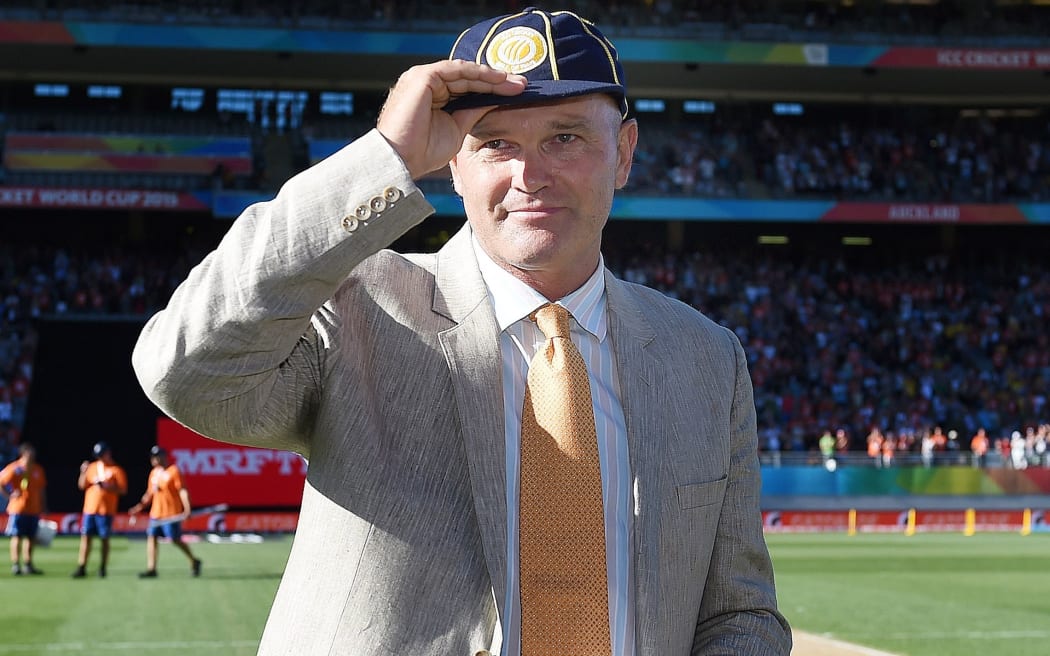 Martin Crowe is inducted into the ICC Hall of Fame during the ICC Cricket World Cup match between New Zealand and Australia at Eden Park in Auckland, New Zealand. February 2015.