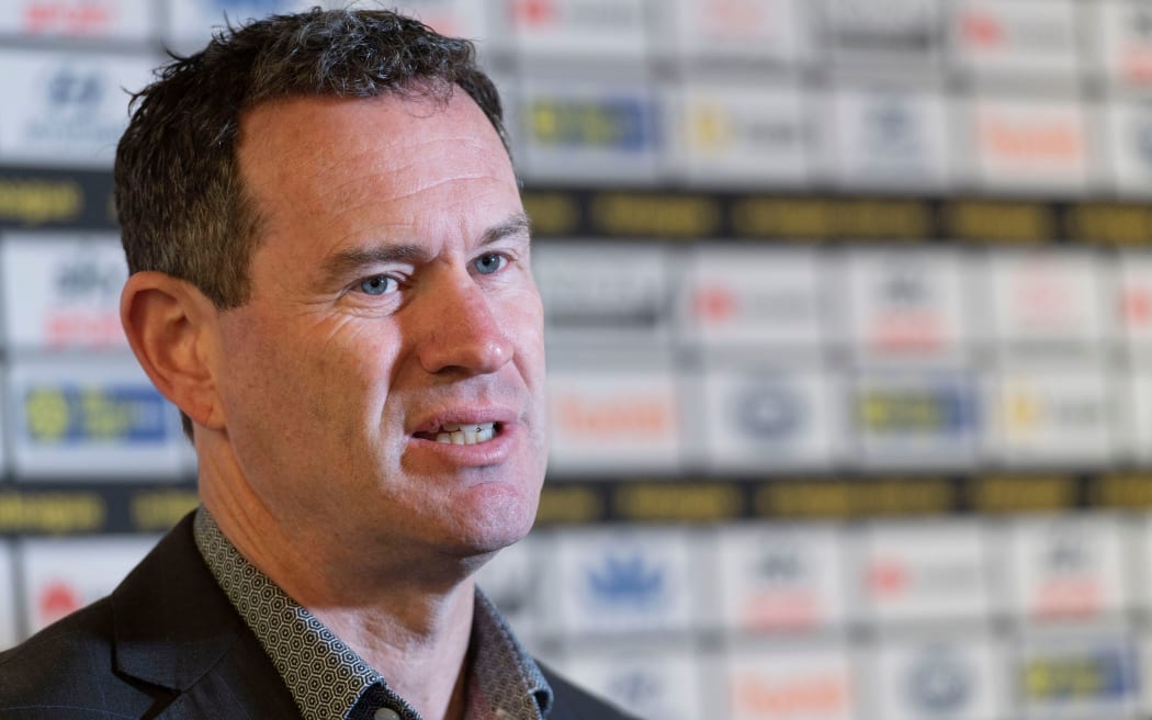 Phoenix General Manager David Dome speaks to the media at a press conference about the Wellington Phoenix team heading to Australia for the rest of the season in Wellington on Wednesday the 18th March 2020.