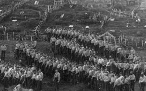 Armed Constabulary units at Parihaka, 1881