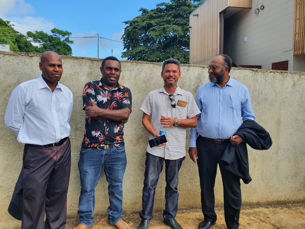 Jerome Ludvaune, Tom Kerr, Matai Seremaiah and Charlot Salwai (L-R)