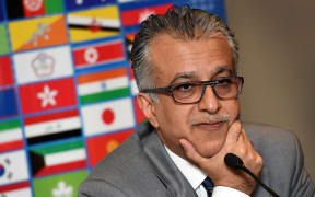 Asian Football Confederation (AFC) chief Shaikh Salman bin Ebrahim Al Khalifa in Melbourne before the start of the AFC Asian Cup on January 9, 2015. AFP PHOTO / William WEST