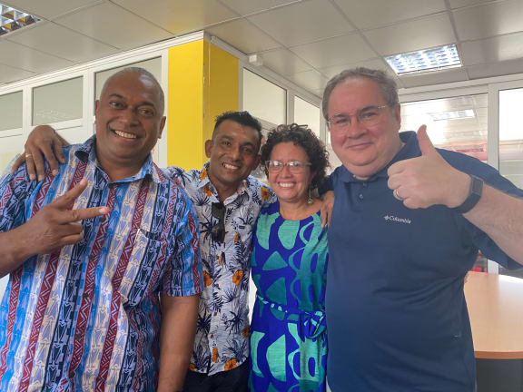 Far left - the Fiji Times editor in chief Fred Wesley