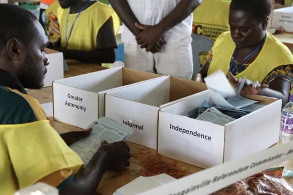Counting the votes in Bougainville's independence referendum, December 2019
