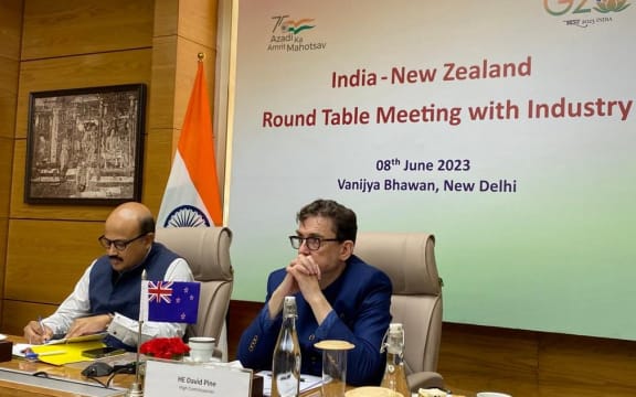 David Pine from the New Zealand High Commission meets with Indian officials to talk trade.