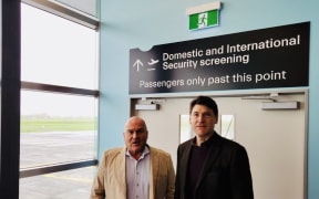 His Excellency Dr Daniel Soper (right), Australian High Commissioner, visiting the airport.  Pictured with Mark Morgan (left).