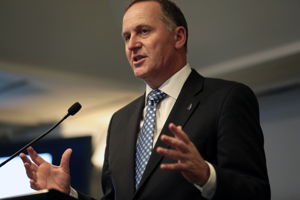 John Key speaking at the Federated Farmers meeting in Wellington