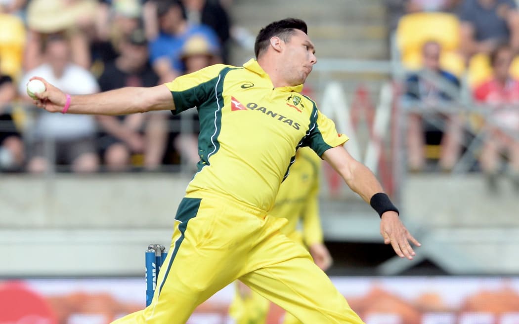 Australia's Scott Boland bowls in the 2nd match of the Chappell-Hadlee ODI series, New Zealand vs Australia, Westpac Stadium, Wellington, Saturday, February, 06, 2016. Copyright photo: Kerry Marshall / www.photosport.nz