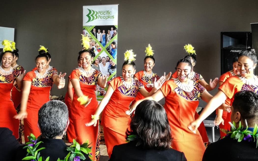 Auckland Girls’ Grammar School Samoan group performs Samoan item at PESS celebration event