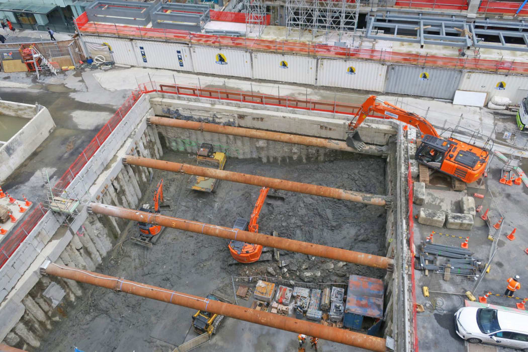 City Rail Link work on Lower Queen St.