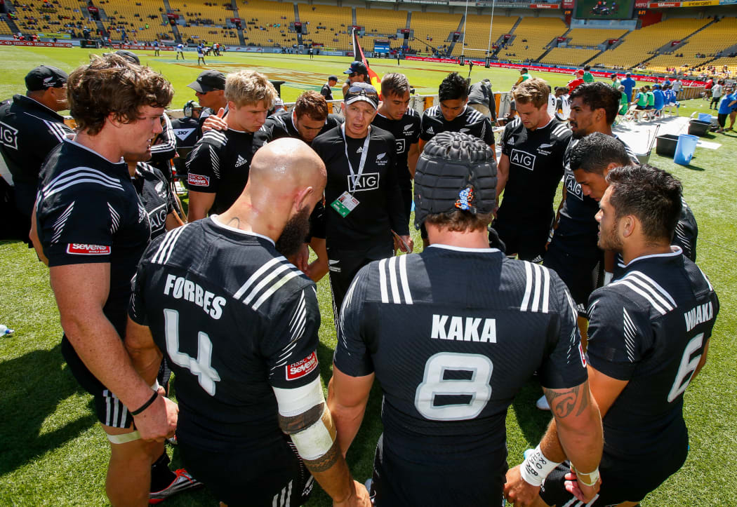 The New Zealand Sevens side take a well-earned break.