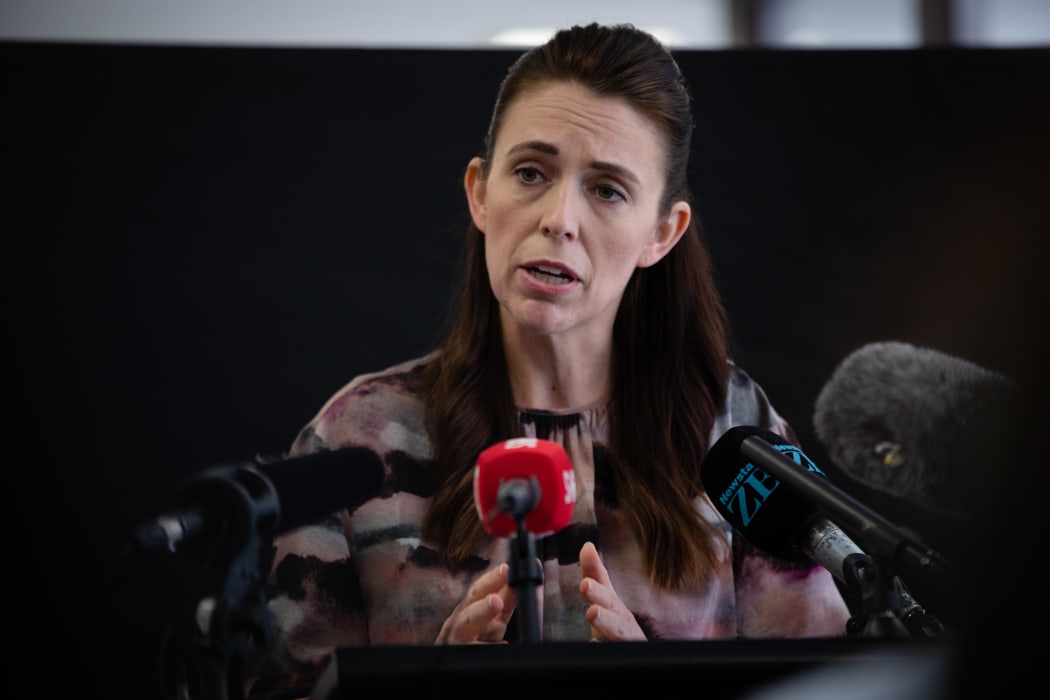 Jacinda Ardern speaks at a Vaccination Clinic in Lower Hutt about the Christchurch Covid cases