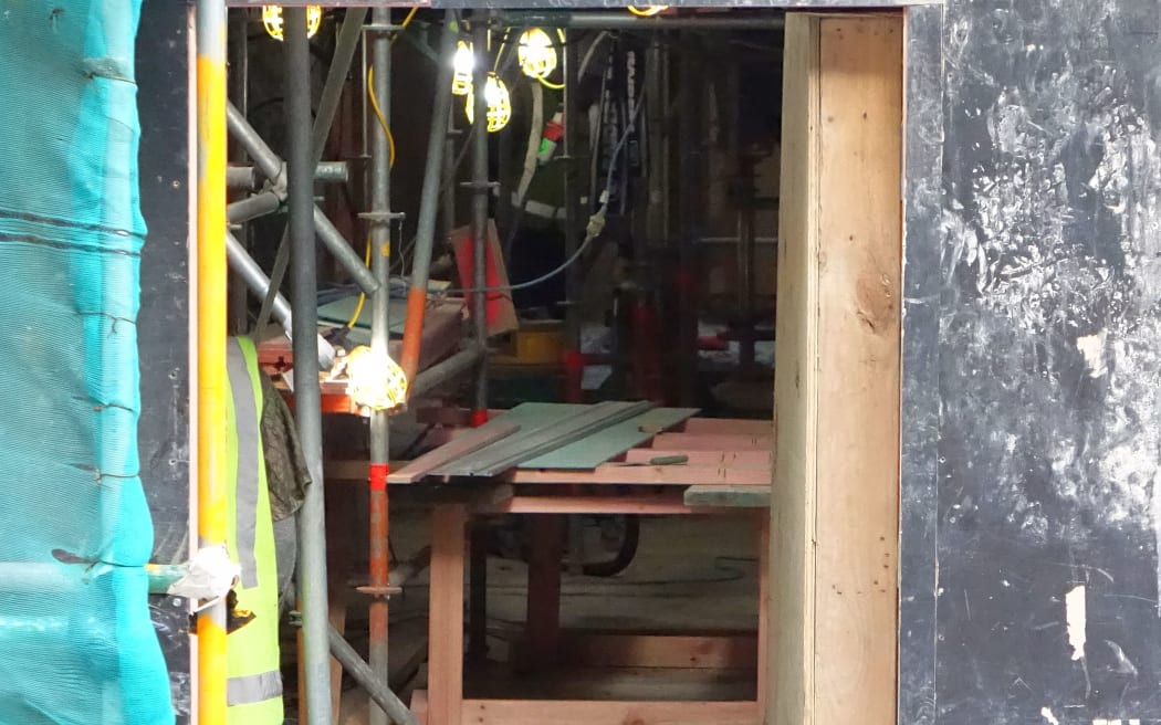 Peak inside building site