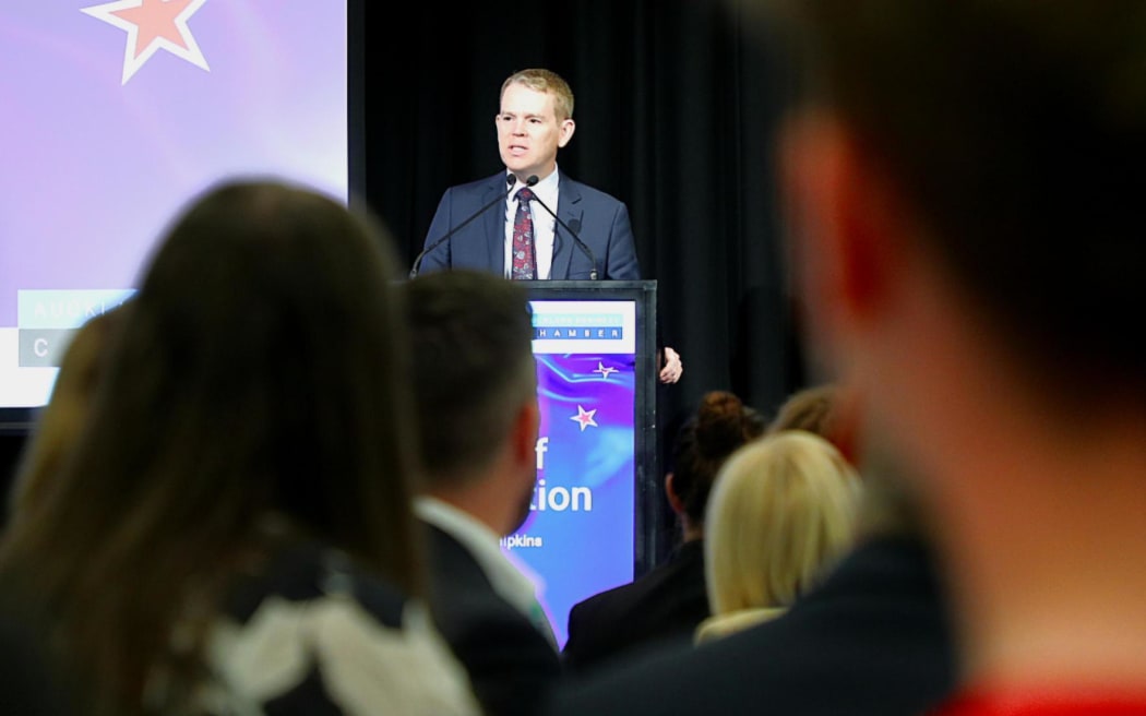 Opposition leader Chris Hipkins makes his State of the Nation speech on 7 March, 2025.
