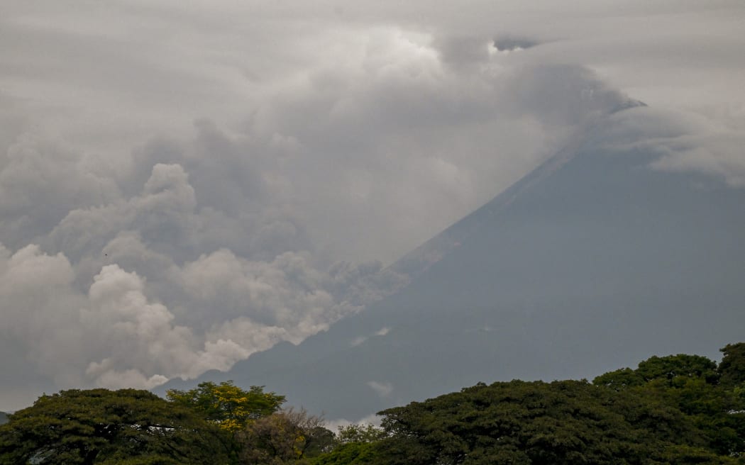 Smoke rises from the crater of the Fuego Volcano in Guatemala.