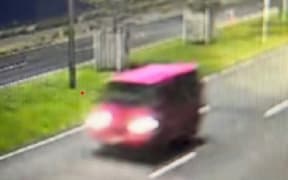 Wellington police investigating a hit and run in the suburb of Miramar on 16 October, 2022, have released this picture of a red van, which they are seeking sightings of.