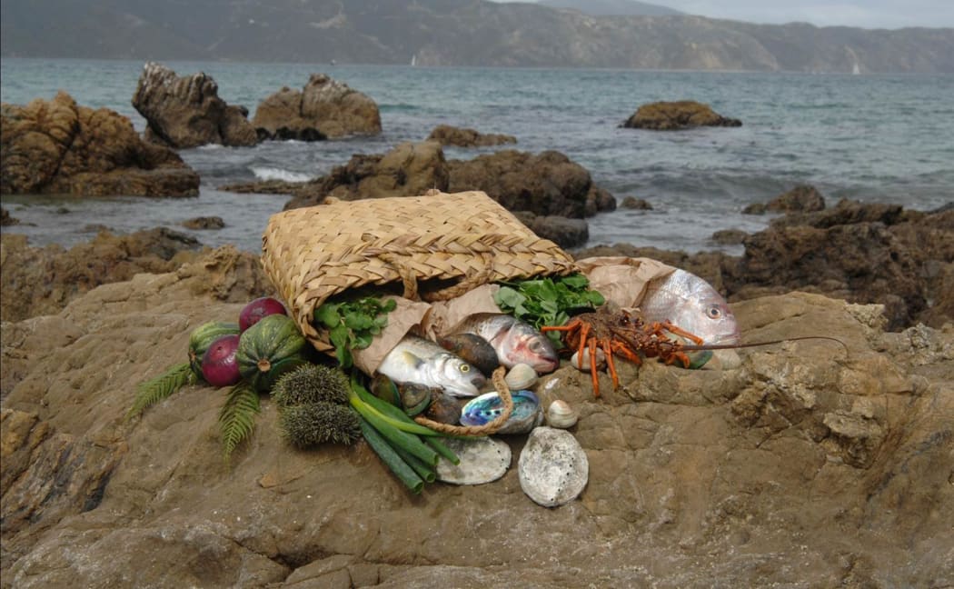 A basket of kai moana