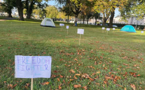 A protest camp has sprung up in Christchurch's Latimer Square.