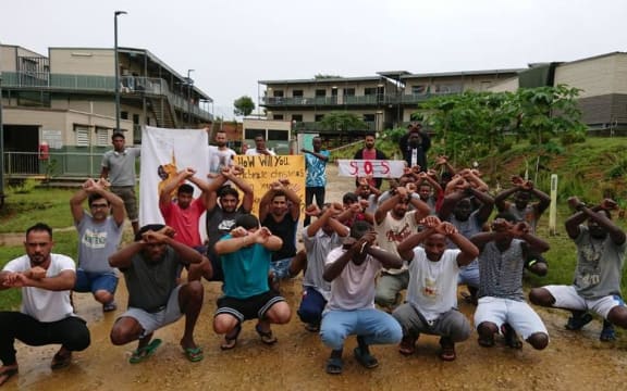 A refugee protest at the East Lorengau Tranist Centre, 24-11-18.