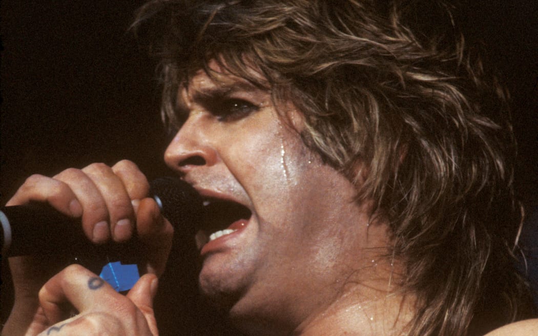 Ozzy Osbourne, British singer, during a concert at Espace Balard. Paris (15th arrondissement), December 22, 1983.