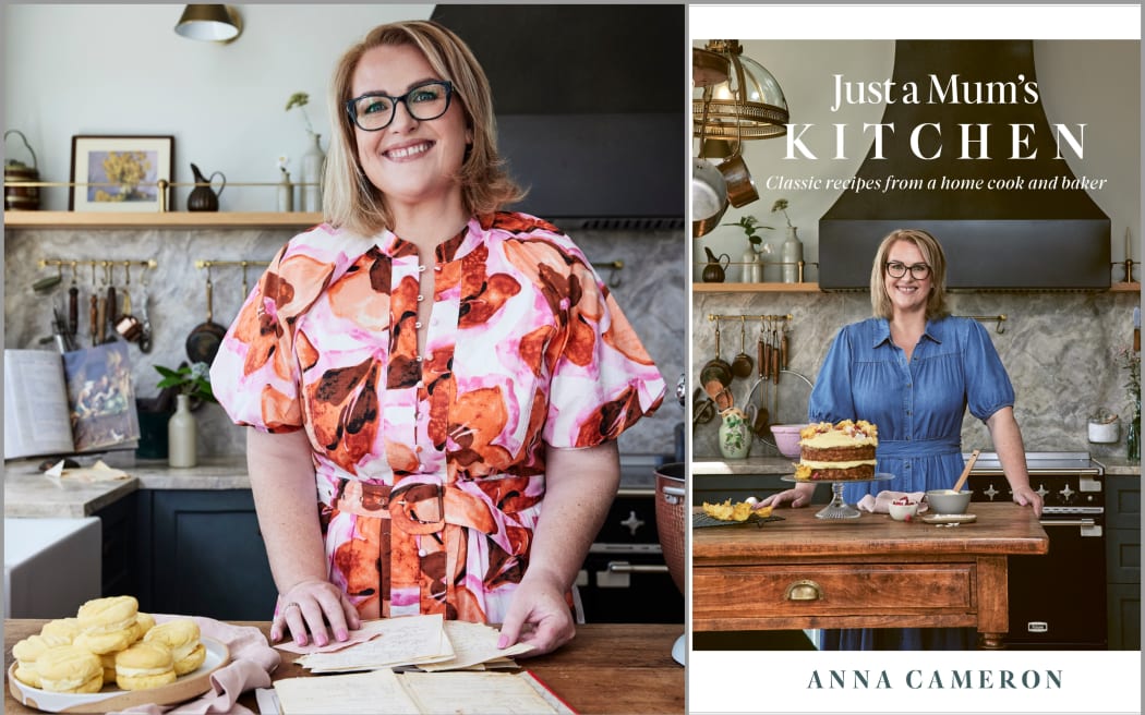 Image of Anna Cameron and her new cookbook Just a Mum's Kitchen.