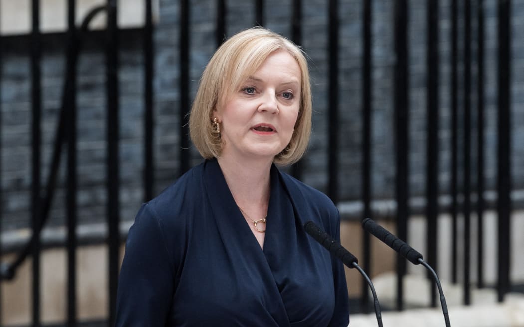 Liz Truss delivers her first speech as British Prime Minister outside 10 Downing Street in London, 6 September 2022.