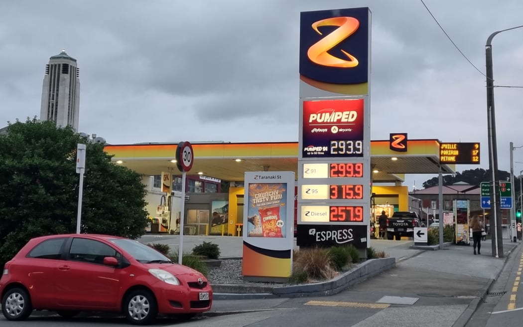 Z on Taranaki Street, Wellington, on 15 March, after the government cut the fuel tax by 25 cents a litre.