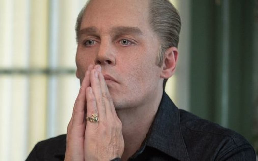 Johnny Depp as Boston mob boss Whitey Bulger in Black Mass.