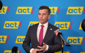 ACT leader David Seymour giving a speech in Auckland