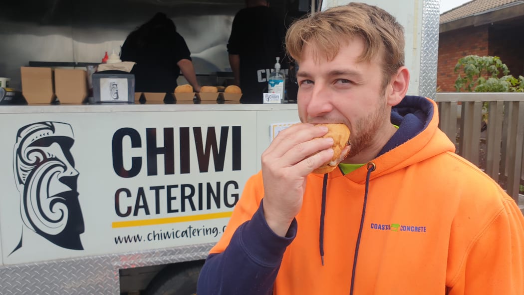 Concrete layer Nathan Beard reckoned the bacon butties were 'awesome!'