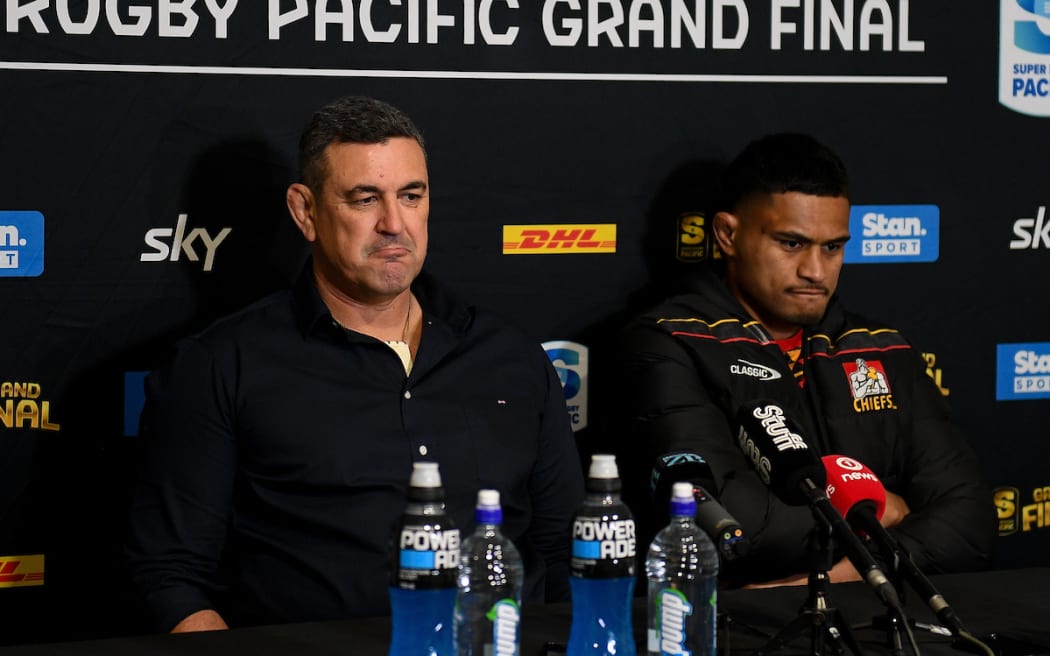 Clayton McMillan and Tupou Vaa'i of the Chiefs.