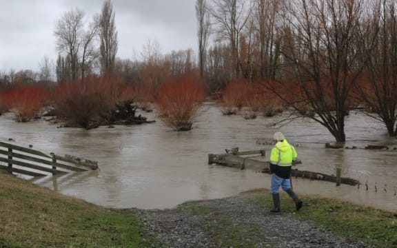Robin Jessep surveys the waters encroaching on his outer-Ashburton farm