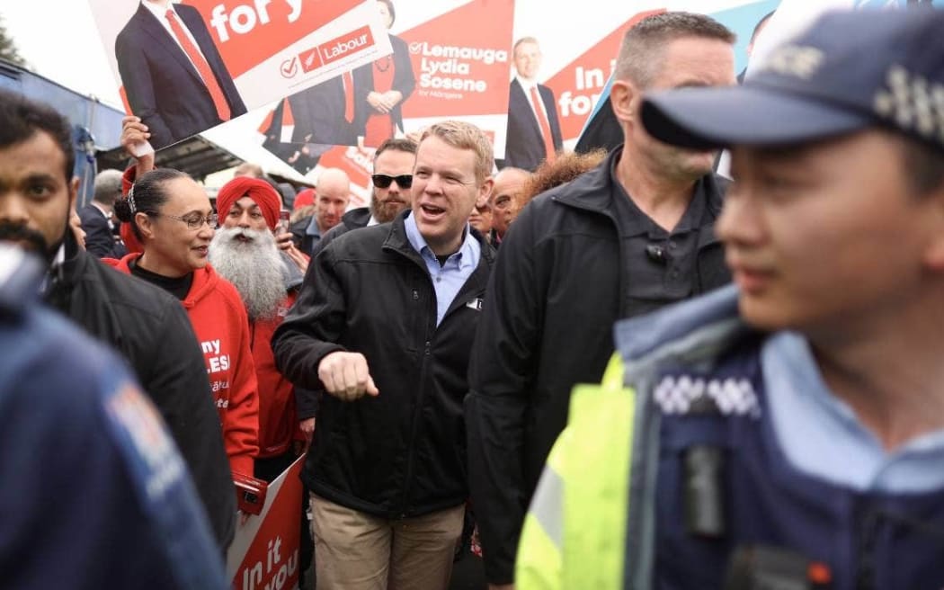 PM Chris Hipkins wanders through Otara Market in South Auckland.