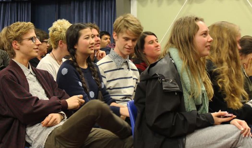 Young people in an audience at an election debate organised by Auckland  youth community leaders