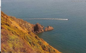 View from one of the webcams at Kapiti Island of Kapiti Marine Reserve.