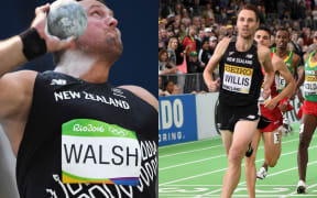 Tom Walsh, left, is competing in the shot put final, while Nick Willis is to run in the 1500m final.