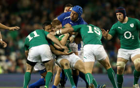 Teofilo Paulo takes on the Irish defence in 2013.