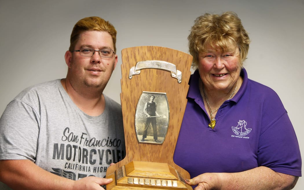 Thomas and Cherry Daly with the historic Mick Griffin Memorial Trophy in 2016.