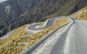 The sealed road leading up to the Remarkables ski field.