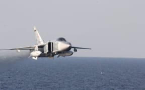 A Russian Sukhoi SU-24 warplane.