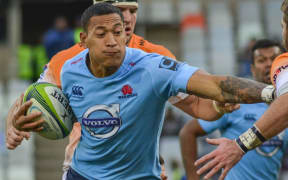 The Waratahs fullback Israel Folau in action against the Cheetahs.