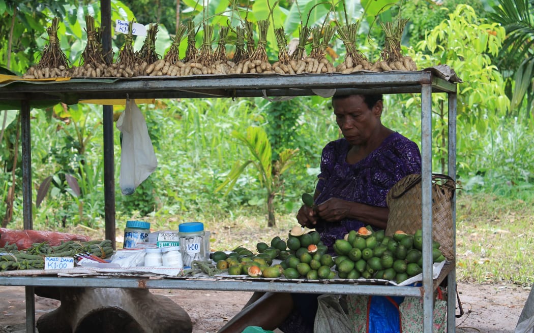 Roadside market in rural Papua New Guinea.