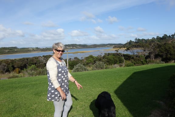 Sarah Fountain at her home overlooking Lake Ngatu.