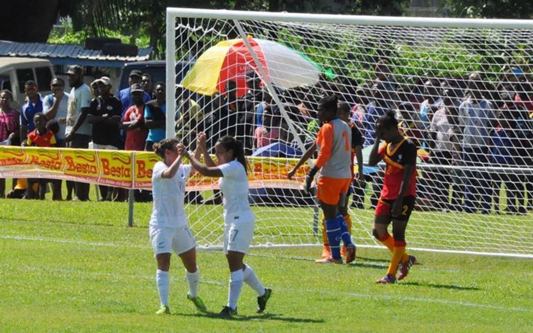 New Zealand celebrate another goal.